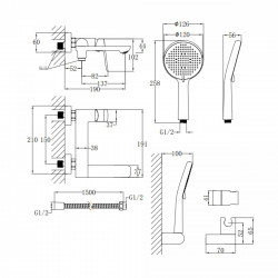Змішувач для ванни Evia, Chrome (k30) з поворотним виливом та душовим гарнітуром QTEVI260CRM47578 Qtap, фото 11