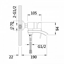Змішувач для ванни Swan Cascada, Chrome/White (k35) з поворотним виливом та душовим гарнітуром QTSWA260CRW45569 Qtap, фото 10