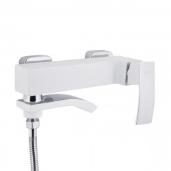 Змішувач для ванни Swan Cascada, Chrome/White (k35) з поворотним виливом та душовим гарнітуром QTSWA260CRW45569 Qtap, фото 12