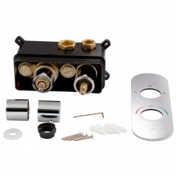 Змішувач для душу Votice, Chrome термостатичний прихованого монтажу на два споживачі QTVOT65T105OGC Qtap, фото 6