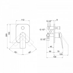 Змішувач для душу Vlasta, Chrome (k35) прихованого монтажу на два споживачі QTVLA6028102NC Qtap, фото 7