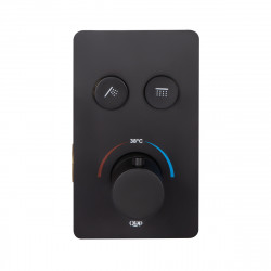 Змішувач для душу Votice, Matt Black термостатичний прихованого монтажу на два споживачі QTVOT6442T105NKB Qtap, фото 7