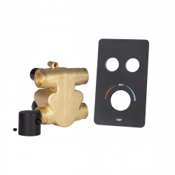 Змішувач для душу Votice, Matt Black термостатичний прихованого монтажу на два споживачі QTVOT6442T105NKB Qtap, фото 8