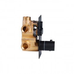 Змішувач для душу Votice, Matt Black термостатичний прихованого монтажу на три споживачі QTVOT6443T105NKB Qtap, фото 8