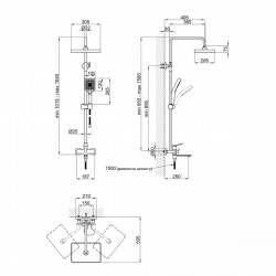 Душова система універсальна Presto, Chrome (k35) на три споживача (з виливом) QTPRE111CRM45575 Qtap, фото 12