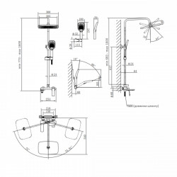 Душова система універсальна Tern, Chrome (k30) на три споживача (з виливом) QTTER1112CRM47592 Qtap, фото 10