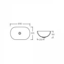 Раковина врізна Leo 610x405x185 мм, White, овальна, без донного клапана QT11118014W, фото 8