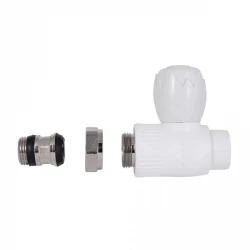 Кран з поліпроп. прямий кульовий  20х1/2"з д/радіаторів  Blue Ocean "Бiлий", фото 6