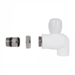 Кран з поліпроп. кутовий кульовий  25х3/4"з д/радіаторів  Blue Ocean "Білий", фото 6