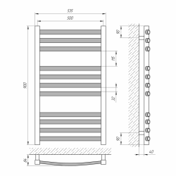 Полотенцесушитель Гранд П11 500х900, фото 4