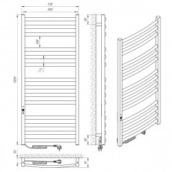 Полотенцесушитель Гранд П14 500х1200 Электро Левое Подключение, фото 4