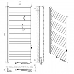 Полотенцесушитель Гранд П14 500х1200 Электро Правое Подключение, фото 4