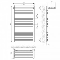 Полотенцесушитель Гранд П11 500х900 с полкой, фото 4
