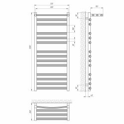Полотенцесушитель Гранд П14 500х1200 с полкой, фото 4