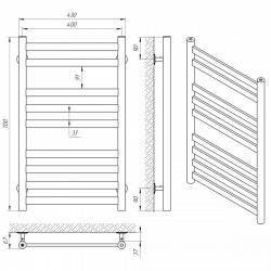 Полотенцесушитель Кватро П9 400х700, фото 4