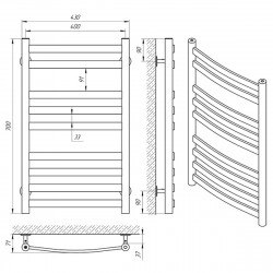 Полотенцесушитель  Кватро Класик П9 400х700, фото 4
