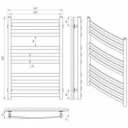 Полотенцесушитель  Кватро Класик П10 500х800, фото 4