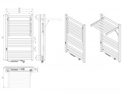 Полотенцесушитель Сириус П12 500х900 Електро Ліва, фото 8