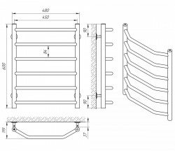 Полотенцесушитель Виктория П6 450х600, фото 6