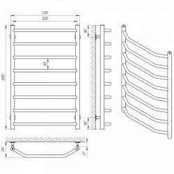 Полотенцесушитель Виктория П8 500х800, фото 4