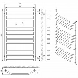 Полотенцесушитель Виктория П11 500х900, фото 8
