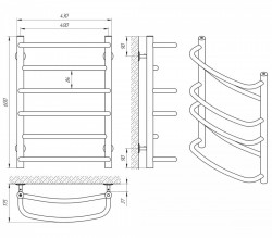 Полотенцесушитель Євромікс П6 400х600, фото 4