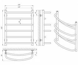 Полотенцесушитель Євромікс П6 450х600, фото 4