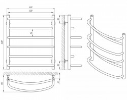 Полотенцесушитель Євромикс П6 500х600, фото 4