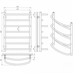 Полотенцесушитель Євромикс П7 450х700, фото 4