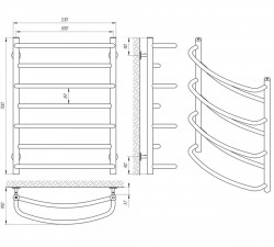 Полотенцесушитель Євромикс П7 500х700, фото 4