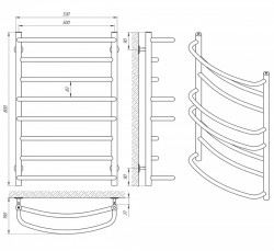 Полотенцесушитель Євромикс П8 500х800, фото 4