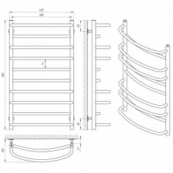 Полотенцесушитель Євромикс П10 500х900, фото 4