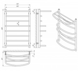 Рушникосушка Євромікс П8 500х800 з полицею, фото 6