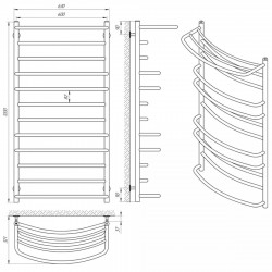 Полотенцесушитель Євромикс П12 600х1200 с полкой, фото 4