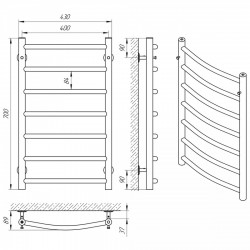 Полотенцесушитель Класик П7 400х700, фото 4