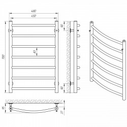 Полотенцесушитель Класик П7 450х700, фото 4