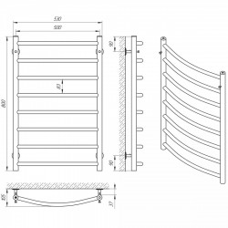 Полотенцесушитель Класик П8 500х800, фото 4