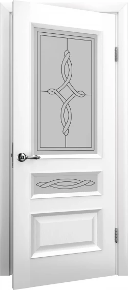 Двері модель 53 Ясен білий Емаль (засклена), фото 4