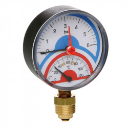 термоманометр рад.з зап.клап 1/2(0-6бар)"Icma" №258, фото 2