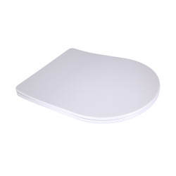 Сидіння для унітаза підлогового (Vlasta) 560×363×30 мм, White, з мікроліфтом, Slim Duroplast, Quick Release QT28228300W3 Qtap, фото 2