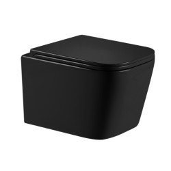 Унітаз підвісний Qtap Crow Ultra Quiet 485×340×290 мм, Matt Black, з сидінням Slim Duroplast/ Soft-close/ Quick Release QT05335171MB, фото 2