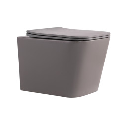 Унітаз підвісний Tern Ultra Quiet 490×365×325 мм, Stone Grey, з сидінням Slim Duroplast / Soft-close / Quick Release QT17332303ASSG Qtap