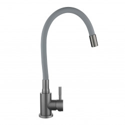 Змішувач для кухні Lidz Aria 015F3 (k35) з гнучким виливом LDARI015F3GGRP49565 Graphite/Grey, фото 2
