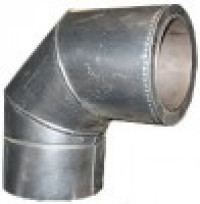 Колено из нержавеющей стали с теплоизоляцией (90°) н/оц 1мм Ø 200/260, фото