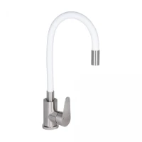 Змішувач для кухні Lidz Vida 04R-WFS, U-подібний гнучкий White (k35), фото