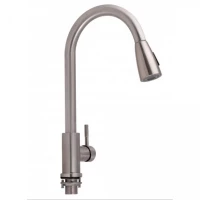 Змішувач для кухні Aria 015FL з висувним виливом (k35) (12 32 015FL-8) Nickel Lidz, фото