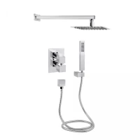 Душова система універсальна Aquarius термостатична прихованого монтажу на два споживача QTAQA65T103NGC Chrome Qtap, фото