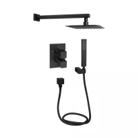 Душова система універсальна Aquarius термостатична прихованого монтажу на два споживача QTAQA65T103NGB Black Matt Qtap, фото