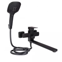 Змішувач для ванни Kubis 005 з поворотним виливом (з душовим гарнітуром) (k35) LDKUB005NKS43378 Nickel Lidz, фото