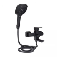 Змішувач для ванни Kubis 006 з поворотним виливом (з душовим гарнітуром) (k35) LDKUB006NKS43377 Nickel Lidz, фото